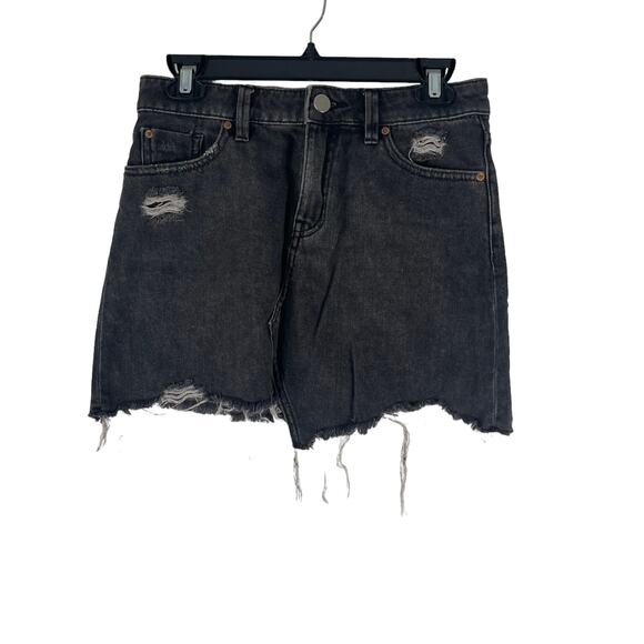 Urban Outfitters BDG Women's Size Small Black Distressed Jean Mini‎ Skirt - Picture 1 of 8